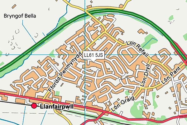 LL61 5JS map - OS VectorMap District (Ordnance Survey)