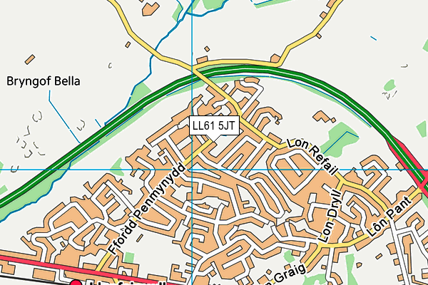 LL61 5JT map - OS VectorMap District (Ordnance Survey)
