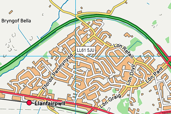 LL61 5JU map - OS VectorMap District (Ordnance Survey)