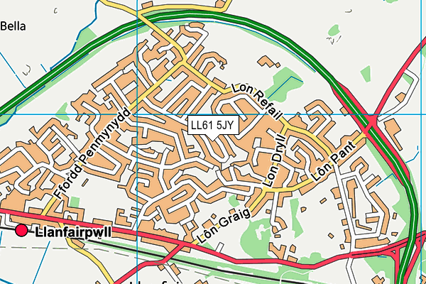 LL61 5JY map - OS VectorMap District (Ordnance Survey)