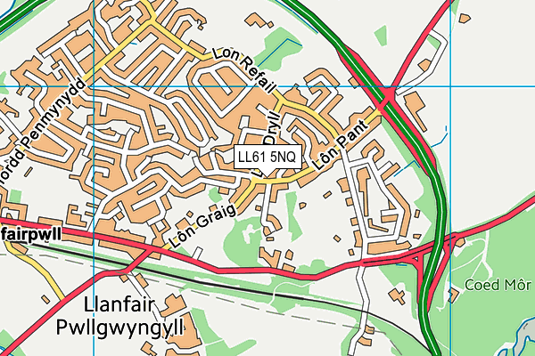 LL61 5NQ map - OS VectorMap District (Ordnance Survey)