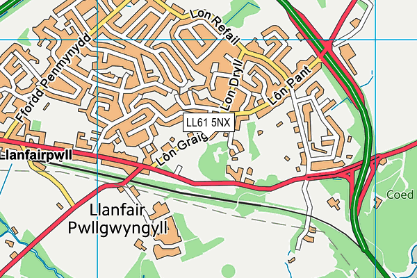 LL61 5NX map - OS VectorMap District (Ordnance Survey)