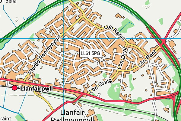 LL61 5PG map - OS VectorMap District (Ordnance Survey)
