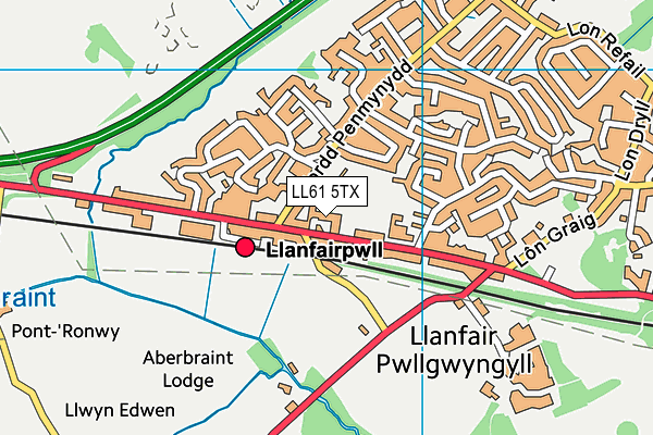 Ysgol Gynradd Llanfairpwll map (LL61 5TX) - OS VectorMap District (Ordnance Survey)