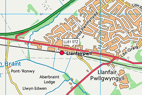 LL61 5TZ map - OS VectorMap District (Ordnance Survey)