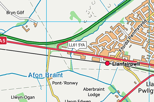 LL61 5YA map - OS VectorMap District (Ordnance Survey)