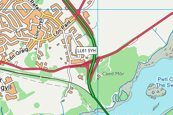 LL61 5YH map - OS VectorMap District (Ordnance Survey)