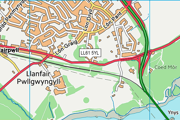 LL61 5YL map - OS VectorMap District (Ordnance Survey)