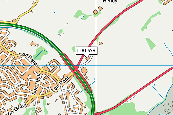 LL61 5YR map - OS VectorMap District (Ordnance Survey)