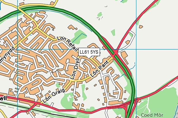 LL61 5YS map - OS VectorMap District (Ordnance Survey)