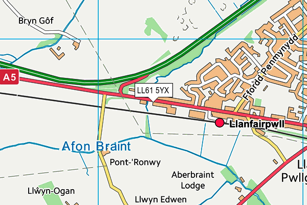 LL61 5YX map - OS VectorMap District (Ordnance Survey)