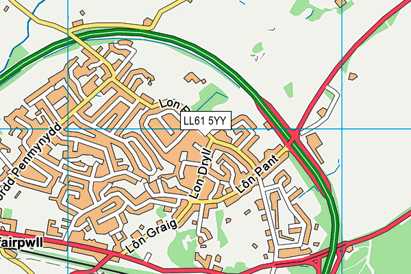 LL61 5YY map - OS VectorMap District (Ordnance Survey)