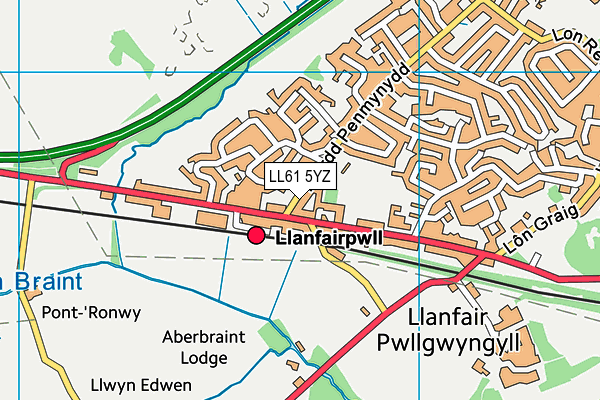 LL61 5YZ map - OS VectorMap District (Ordnance Survey)