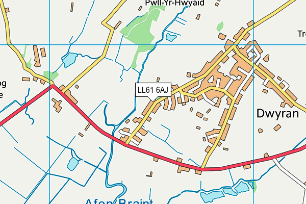 LL61 6AJ map - OS VectorMap District (Ordnance Survey)