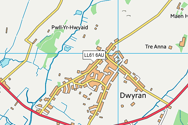 LL61 6AU map - OS VectorMap District (Ordnance Survey)