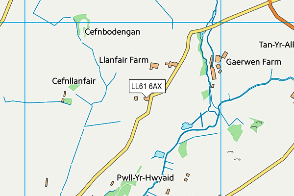 LL61 6AX map - OS VectorMap District (Ordnance Survey)