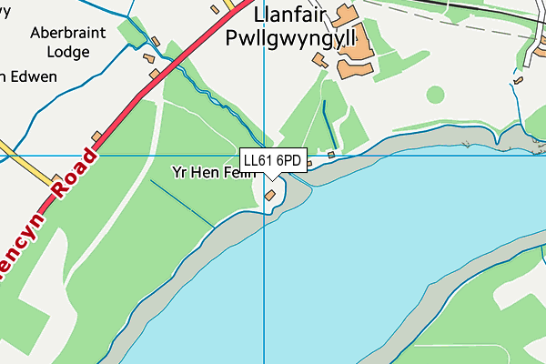 LL61 6PD map - OS VectorMap District (Ordnance Survey)