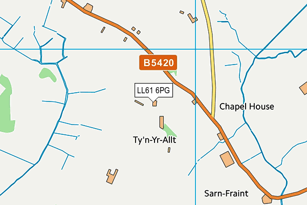 LL61 6PG map - OS VectorMap District (Ordnance Survey)