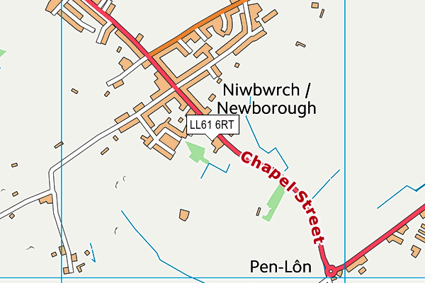 LL61 6RT map - OS VectorMap District (Ordnance Survey)