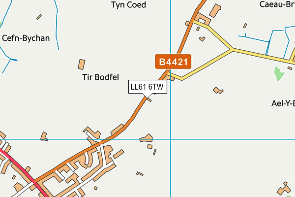 LL61 6TW map - OS VectorMap District (Ordnance Survey)
