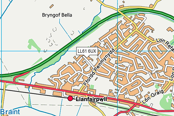 LL61 6UX map - OS VectorMap District (Ordnance Survey)