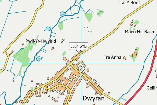 LL61 6YB map - OS VectorMap District (Ordnance Survey)
