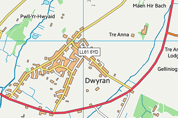 LL61 6YD map - OS VectorMap District (Ordnance Survey)