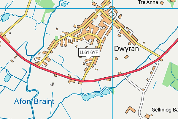 LL61 6YF map - OS VectorMap District (Ordnance Survey)