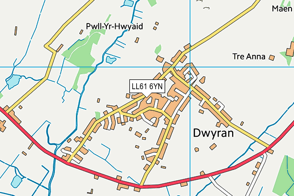 LL61 6YN map - OS VectorMap District (Ordnance Survey)