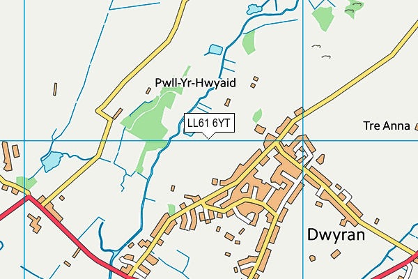 LL61 6YT map - OS VectorMap District (Ordnance Survey)