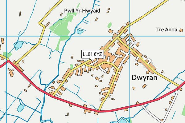 LL61 6YZ map - OS VectorMap District (Ordnance Survey)