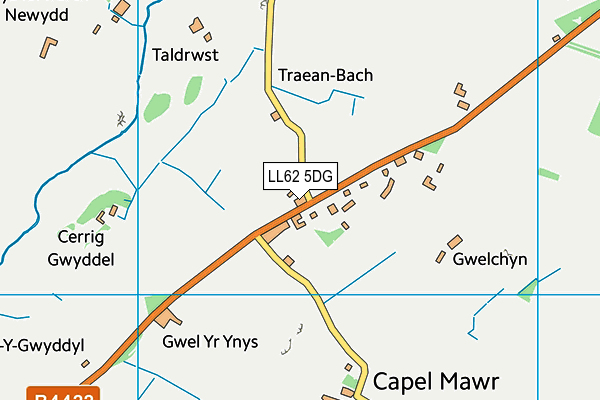LL62 5DG map - OS VectorMap District (Ordnance Survey)