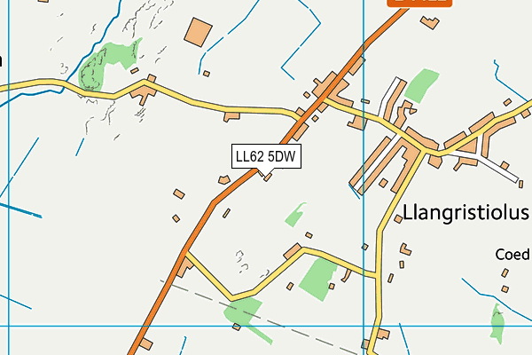 LL62 5DW map - OS VectorMap District (Ordnance Survey)