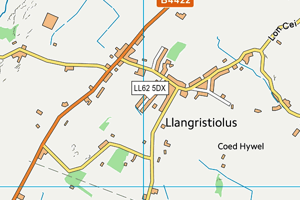 LL62 5DX map - OS VectorMap District (Ordnance Survey)