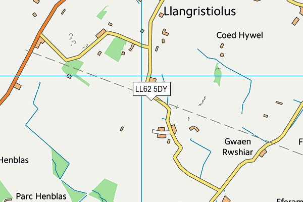 LL62 5DY map - OS VectorMap District (Ordnance Survey)