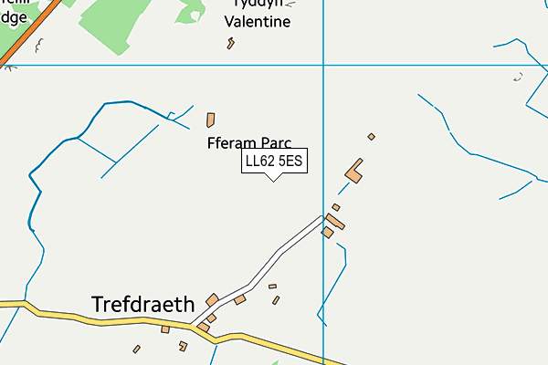 LL62 5ES map - OS VectorMap District (Ordnance Survey)