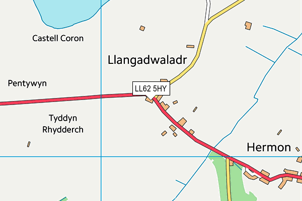 LL62 5HY map - OS VectorMap District (Ordnance Survey)