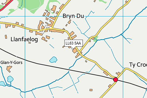 LL63 5AA map - OS VectorMap District (Ordnance Survey)