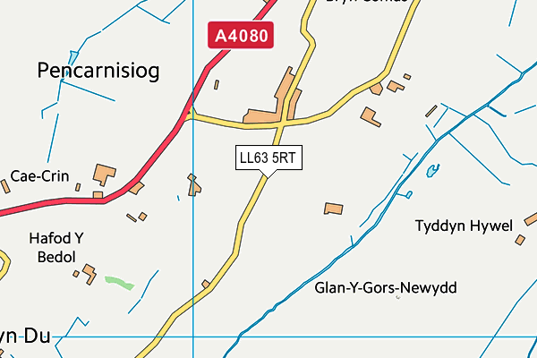 LL63 5RT map - OS VectorMap District (Ordnance Survey)