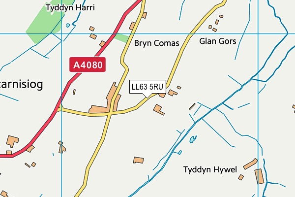 LL63 5RU map - OS VectorMap District (Ordnance Survey)