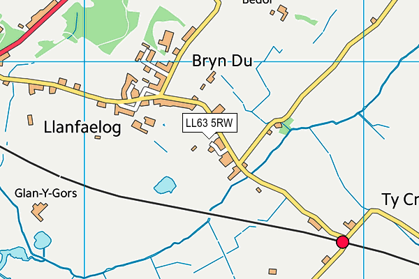 LL63 5RW map - OS VectorMap District (Ordnance Survey)