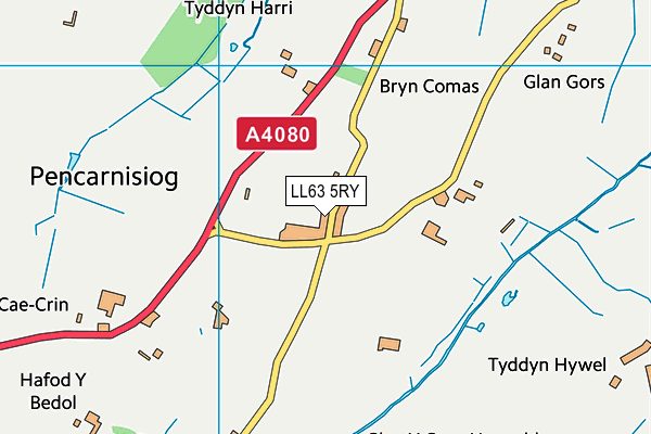 Ysgol Gynradd Pencarnisiog map (LL63 5RY) - OS VectorMap District (Ordnance Survey)