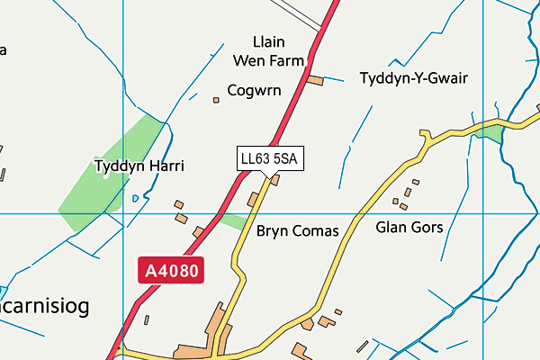 LL63 5SA map - OS VectorMap District (Ordnance Survey)