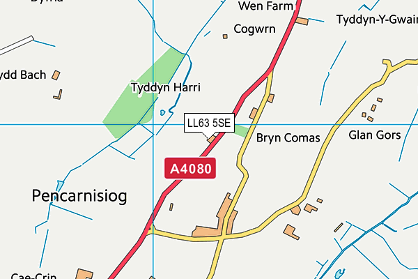 LL63 5SE map - OS VectorMap District (Ordnance Survey)