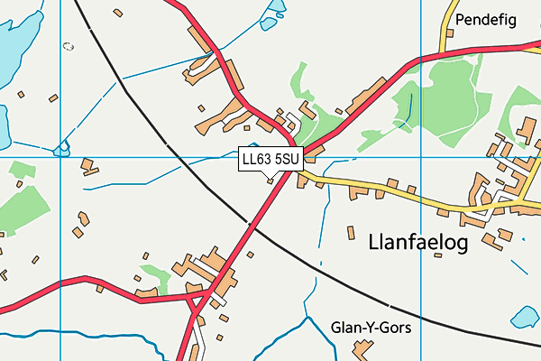 LL63 5SU map - OS VectorMap District (Ordnance Survey)