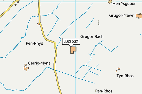 LL63 5SX map - OS VectorMap District (Ordnance Survey)