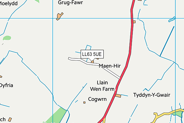 LL63 5UE map - OS VectorMap District (Ordnance Survey)