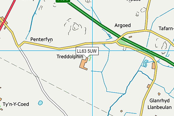 LL63 5UW map - OS VectorMap District (Ordnance Survey)