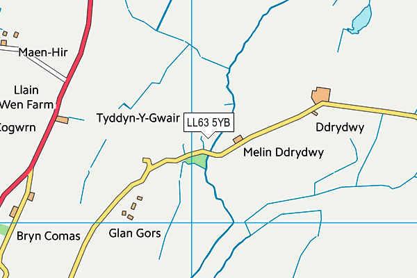 LL63 5YB map - OS VectorMap District (Ordnance Survey)