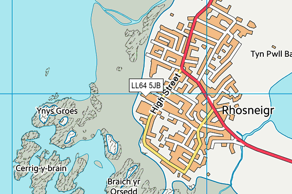LL64 5JB map - OS VectorMap District (Ordnance Survey)